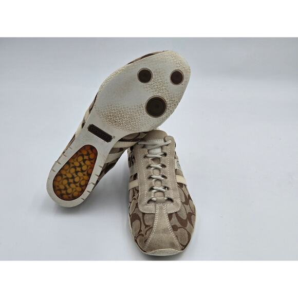 Coach Katelyn Monogram Brown Canvas Casual Lace Up Sneakers size 7.5 - Picture 7 of 8